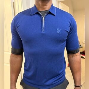 Stefano Ricci Royal Blue Polo with Zipper